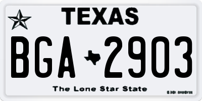 TX license plate BGA2903