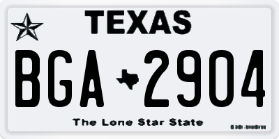TX license plate BGA2904