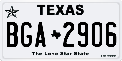 TX license plate BGA2906