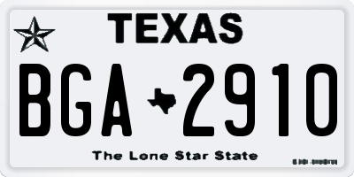 TX license plate BGA2910