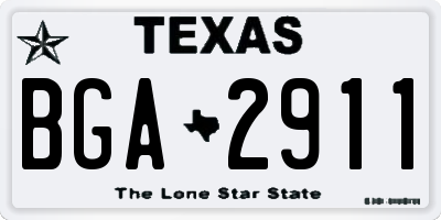 TX license plate BGA2911