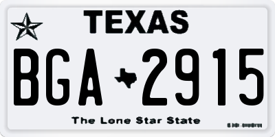 TX license plate BGA2915
