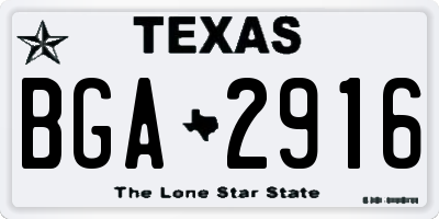 TX license plate BGA2916