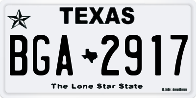 TX license plate BGA2917