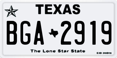 TX license plate BGA2919