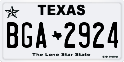 TX license plate BGA2924