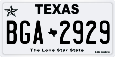 TX license plate BGA2929