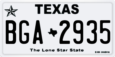 TX license plate BGA2935