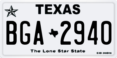 TX license plate BGA2940