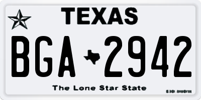 TX license plate BGA2942