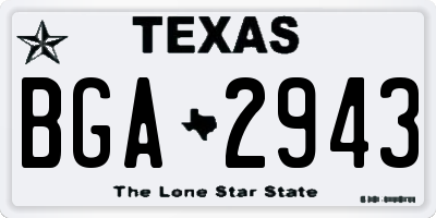 TX license plate BGA2943
