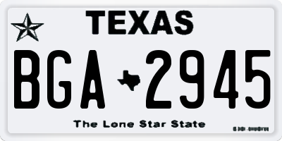 TX license plate BGA2945