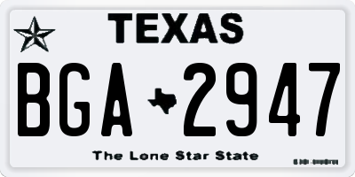 TX license plate BGA2947