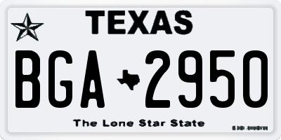 TX license plate BGA2950