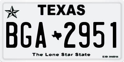 TX license plate BGA2951