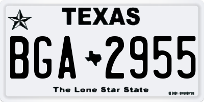 TX license plate BGA2955