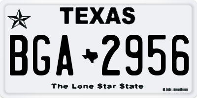 TX license plate BGA2956