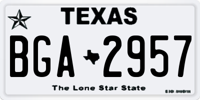 TX license plate BGA2957