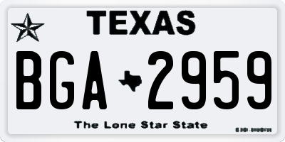 TX license plate BGA2959