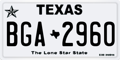 TX license plate BGA2960