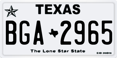 TX license plate BGA2965