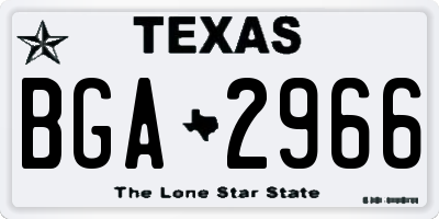 TX license plate BGA2966