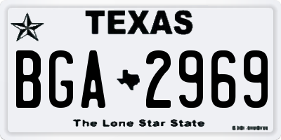 TX license plate BGA2969