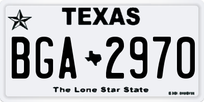 TX license plate BGA2970