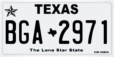 TX license plate BGA2971