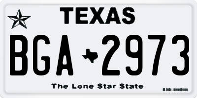 TX license plate BGA2973