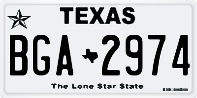 TX license plate BGA2974