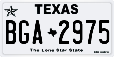 TX license plate BGA2975