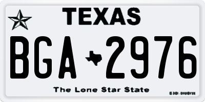 TX license plate BGA2976