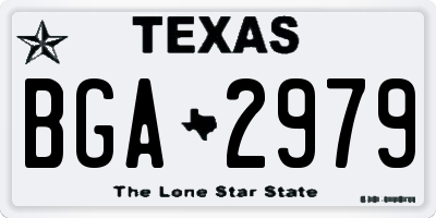 TX license plate BGA2979