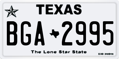 TX license plate BGA2995