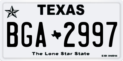 TX license plate BGA2997