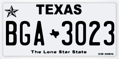 TX license plate BGA3023