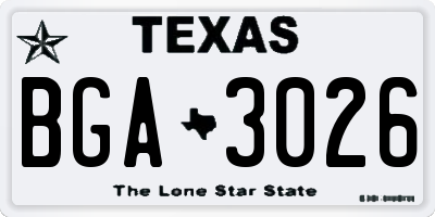 TX license plate BGA3026