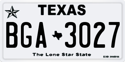 TX license plate BGA3027