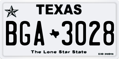 TX license plate BGA3028
