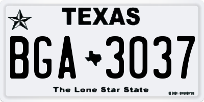 TX license plate BGA3037