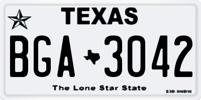 TX license plate BGA3042