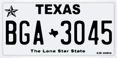 TX license plate BGA3045