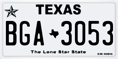 TX license plate BGA3053