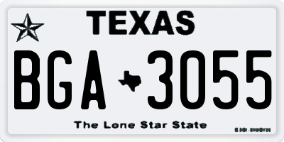 TX license plate BGA3055
