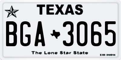 TX license plate BGA3065