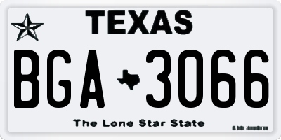 TX license plate BGA3066