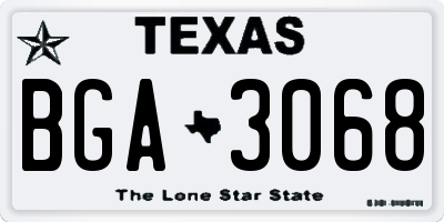 TX license plate BGA3068