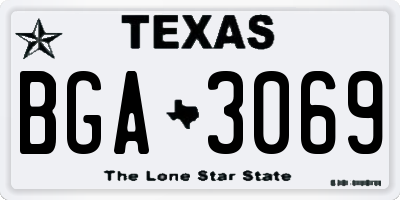 TX license plate BGA3069