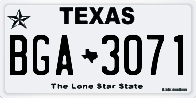 TX license plate BGA3071